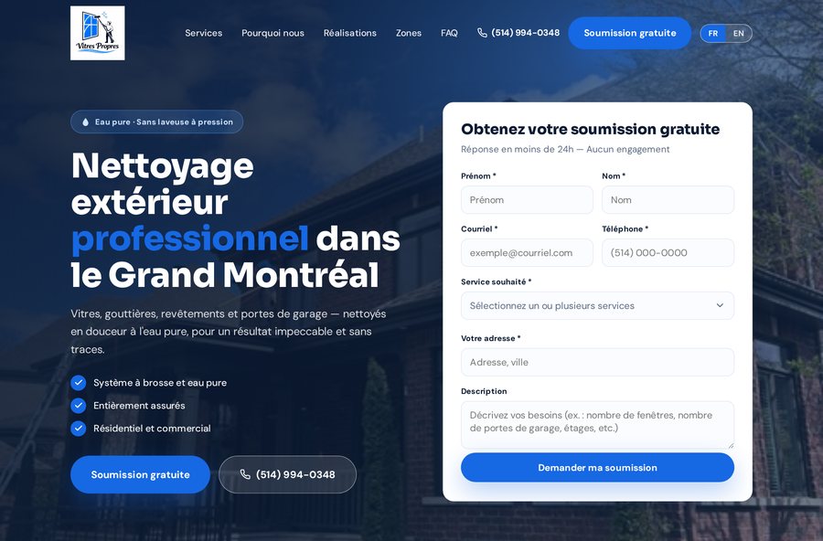 Site web Vitres Propres